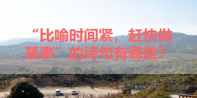 “比喻时间紧，赶快做某事”的诗句有哪些？ 