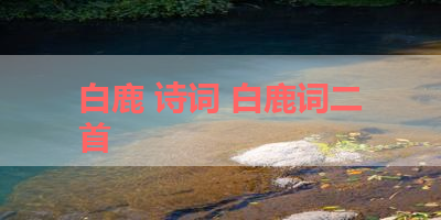 白鹿 诗词 白鹿词二首