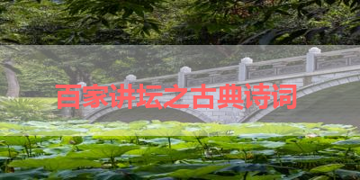 百家讲坛之古典诗词 