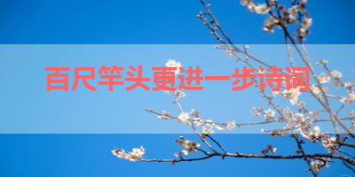 百尺竿头更进一步诗词 