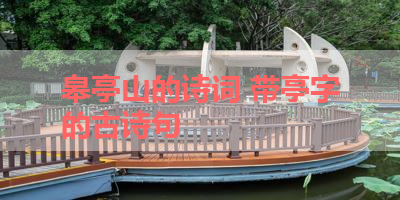 皋亭山的诗词 带亭字的古诗句 