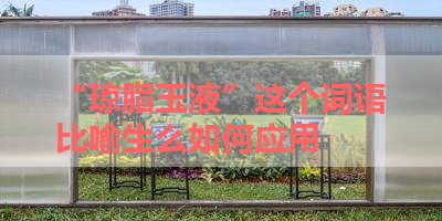 “琼脂玉液”这个词语比喻生么如何应用 