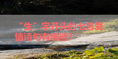 “生”字开头的七言爱情诗句有哪些？ 