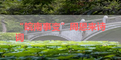 “皖南事变”周恩来诗词 