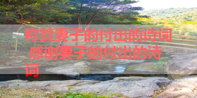 称赞妻子的付出的诗词 感谢妻子的付出的诗词