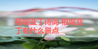 稻城亚丁诗词 稻城亚丁有什么景点