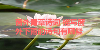 窗外青草诗词 描写窗外下雨的诗句有哪些 