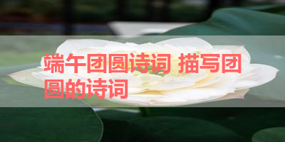 端午团圆诗词 描写团圆的诗词