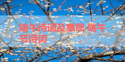 端午诗词及意思 端午节诗词