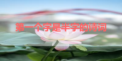 第一个字是半字的诗词 