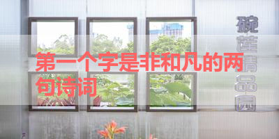 第一个字是非和凡的两句诗词 