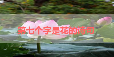第七个字是花的诗句 