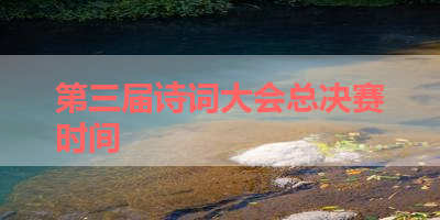 第三届诗词大会总决赛时间 