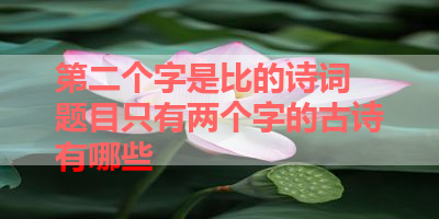 第二个字是比的诗词 题目只有两个字的古诗有哪些 
