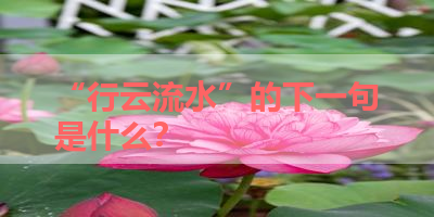 “行云流水”的下一句是什么？ 