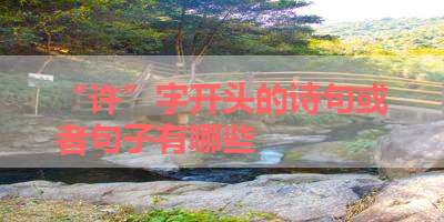 “许”字开头的诗句或者句子有哪些 