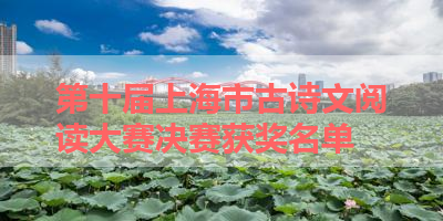 第十届上海市古诗文阅读大赛决赛获奖名单 