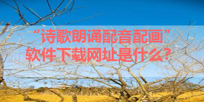“诗歌朗诵配音配画”软件下载网址是什么？ 