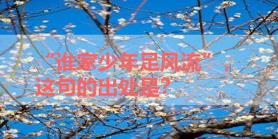 “谁家少年足风流”，这句的出处是？ 
