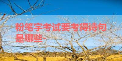 粉笔字考试要考得诗句是哪些- 