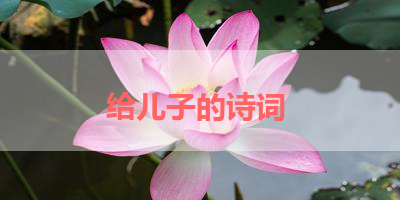 给儿子的诗词 