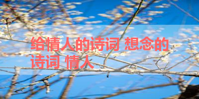 给情人的诗词 想念的诗词 情人