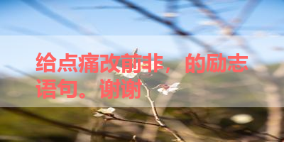 给点痛改前非，的励志语句。谢谢 