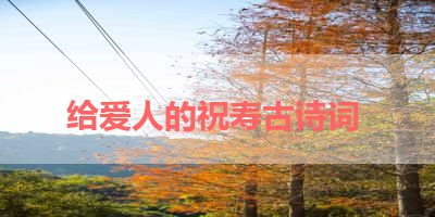 给爱人的祝寿古诗词 