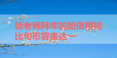 给老师拜年的短信用排比句形容表达一 