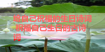 给自己祝福的生日诗词 祝福自己生日的古诗词