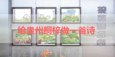 给贵州桐梓做一首诗 