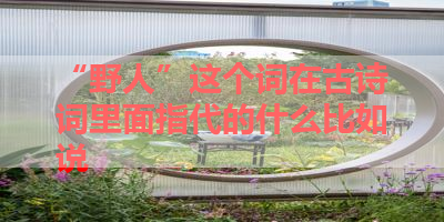 “野人”这个词在古诗词里面指代的什么比如说 