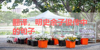 翻译，明史余子俊传中的句子 