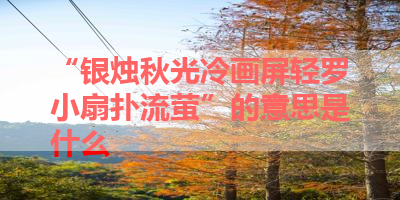 “银烛秋光冷画屏轻罗小扇扑流萤”的意思是什么 