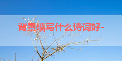 背景墙写什么诗词好- 