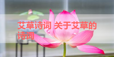 艾草诗词 关于艾草的诗词