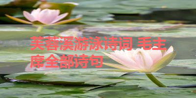 芙蓉溪游泳诗词 毛主席全部诗句 
