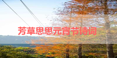 芳草思思元宵节诗词 