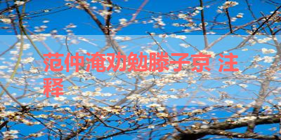 范仲淹劝勉滕子京 注释 