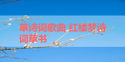 草诗词歌曲 红楼梦诗词草书