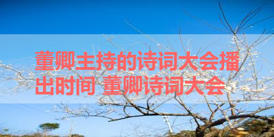 董卿主持的诗词大会播出时间 董卿诗词大会