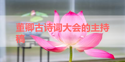 董卿古诗词大会的主持稿 