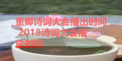 董卿诗词大会播出时间 2018诗词大会播放时间