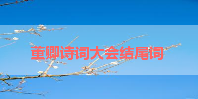 董卿诗词大会结尾词 