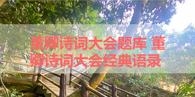 董卿诗词大会题库 董卿诗词大会经典语录