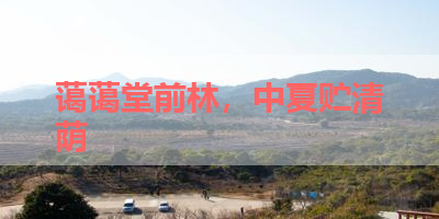 蔼蔼堂前林，中夏贮清荫 