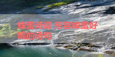 蜂蜜诗词 形容蜂蜜好喝的诗句