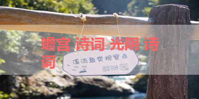 蟾宫 诗词 光阴 诗词