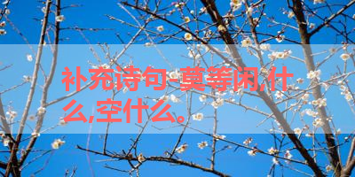 补充诗句-莫等闲,什么,空什么。 