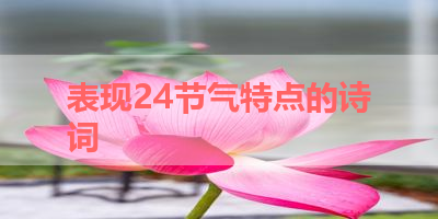 表现24节气特点的诗词 